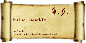 Heisz Jusztin névjegykártya
